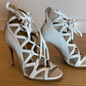 Aquazzura Light Grey Gladiator Strappy Heels (Size 36)